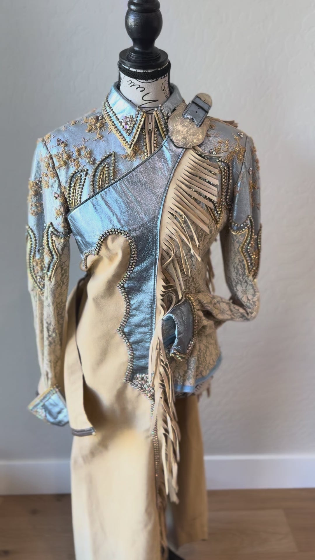 Show Season cream and blue western outfit